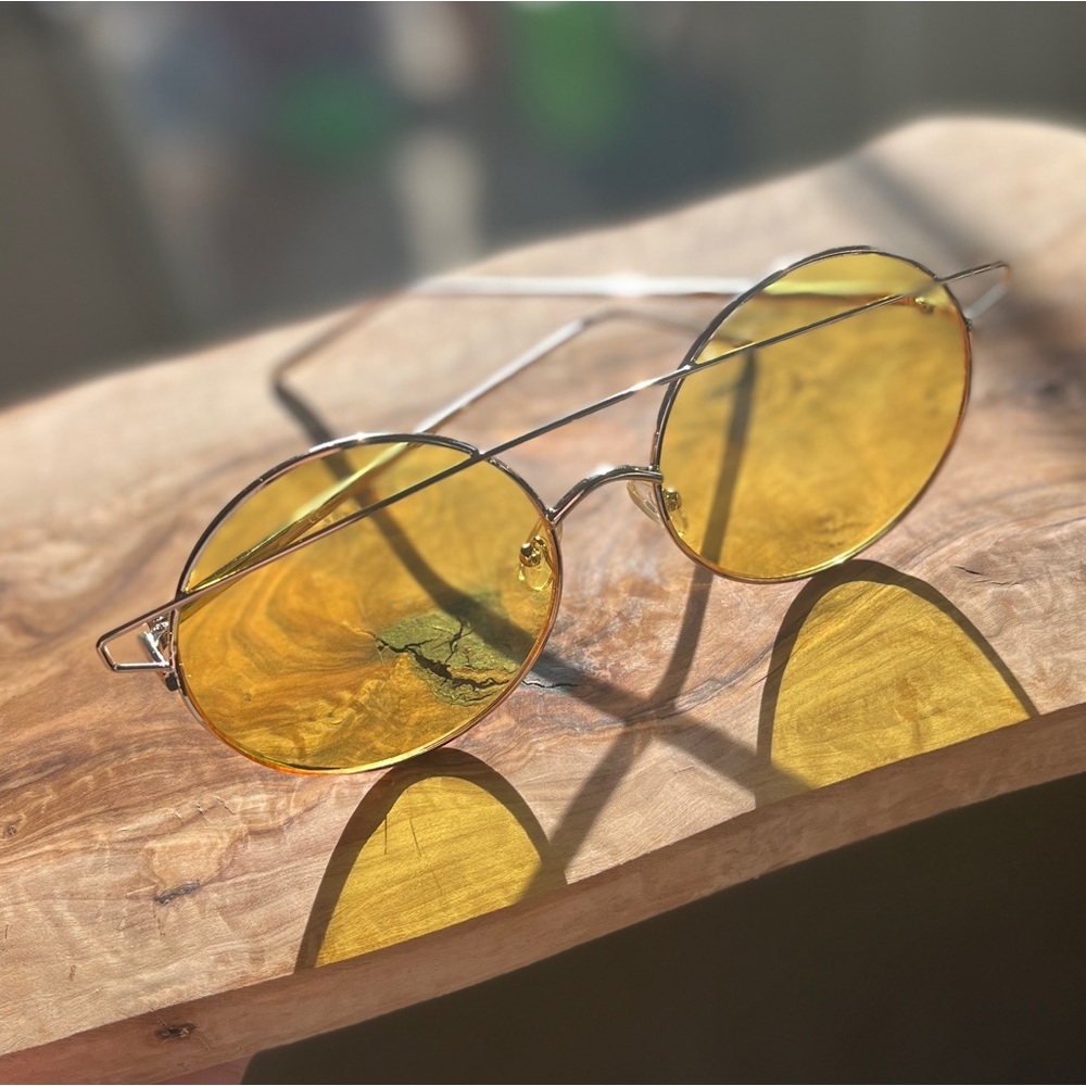 Large Circle Yellow Sunglasses